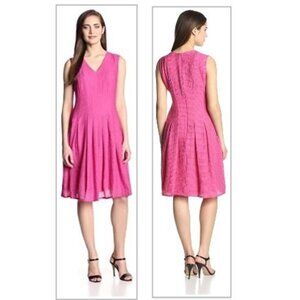 Anne Klein hot pink sleeveless pique day dress